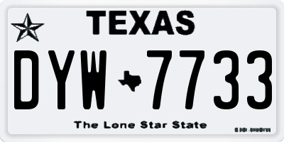 TX license plate DYW7733