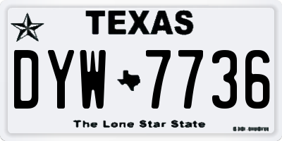 TX license plate DYW7736