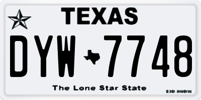 TX license plate DYW7748
