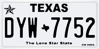 TX license plate DYW7752