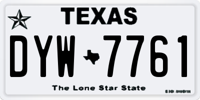 TX license plate DYW7761