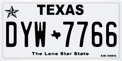 TX license plate DYW7766