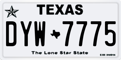 TX license plate DYW7775