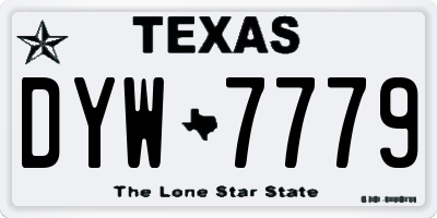 TX license plate DYW7779