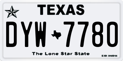 TX license plate DYW7780