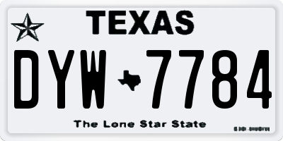 TX license plate DYW7784