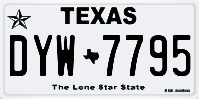 TX license plate DYW7795