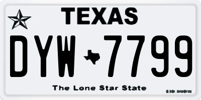 TX license plate DYW7799
