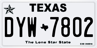 TX license plate DYW7802