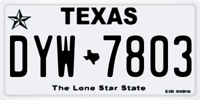 TX license plate DYW7803