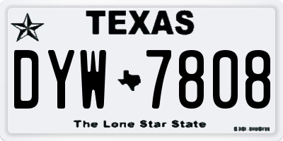 TX license plate DYW7808