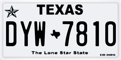 TX license plate DYW7810