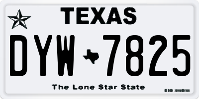 TX license plate DYW7825
