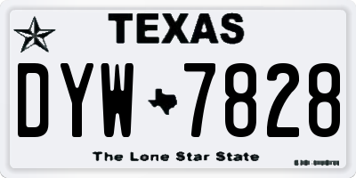 TX license plate DYW7828