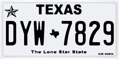 TX license plate DYW7829