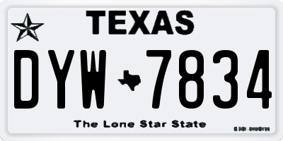 TX license plate DYW7834