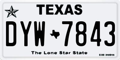 TX license plate DYW7843