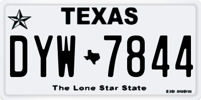 TX license plate DYW7844