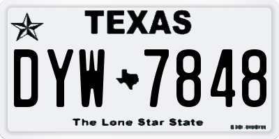 TX license plate DYW7848