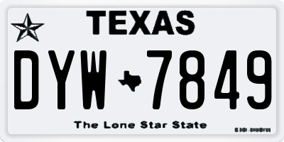 TX license plate DYW7849