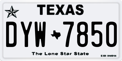 TX license plate DYW7850