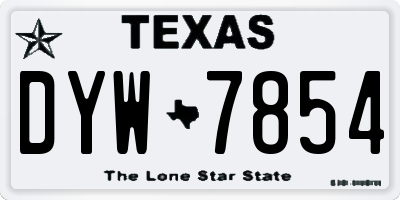 TX license plate DYW7854