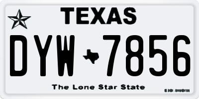 TX license plate DYW7856