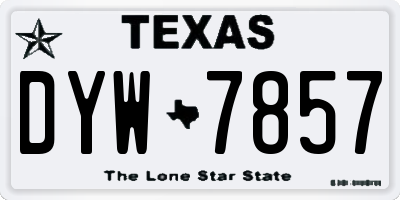 TX license plate DYW7857
