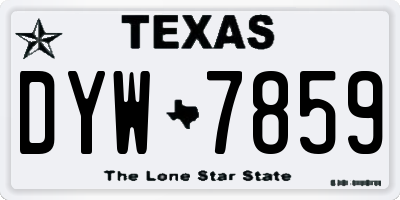 TX license plate DYW7859