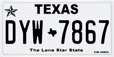 TX license plate DYW7867