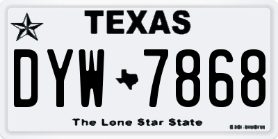 TX license plate DYW7868