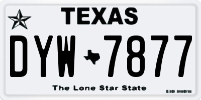 TX license plate DYW7877