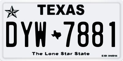 TX license plate DYW7881