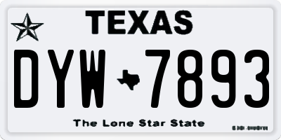 TX license plate DYW7893