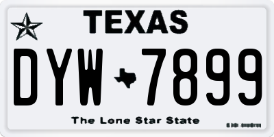 TX license plate DYW7899