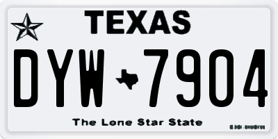 TX license plate DYW7904