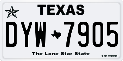 TX license plate DYW7905