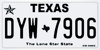 TX license plate DYW7906