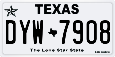 TX license plate DYW7908