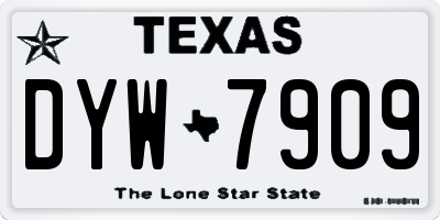 TX license plate DYW7909