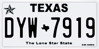 TX license plate DYW7919