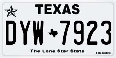 TX license plate DYW7923