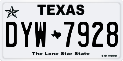 TX license plate DYW7928