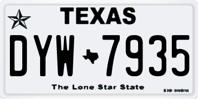 TX license plate DYW7935