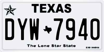 TX license plate DYW7940