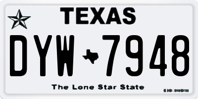 TX license plate DYW7948