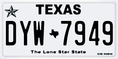 TX license plate DYW7949