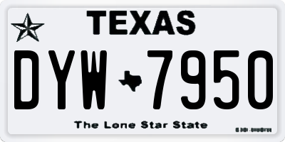 TX license plate DYW7950