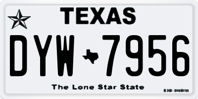 TX license plate DYW7956