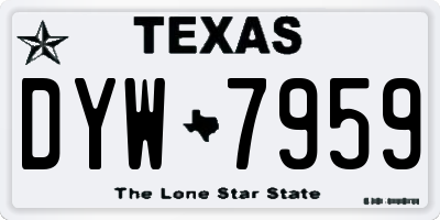 TX license plate DYW7959